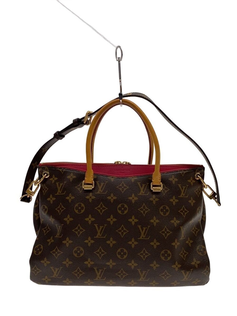 LOUIS VUITTON Pallas Monogram Canvas Dahlia LV Shoulder Bag Brown